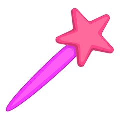Magic wand icon. Cartoon illustration of magic wand vector icon for web design