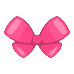 Pink bow icon. Cartoon illustration of pink bow vector icon for web design