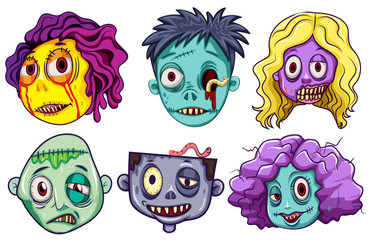 Zombie characters with male and female