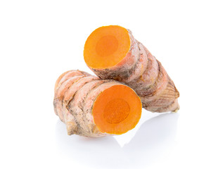 Turmeric on white background