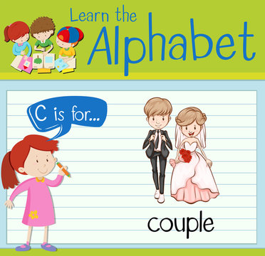 Flashcard letter C is for couple