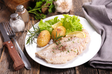 baked fish with potato