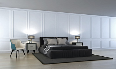 The interior design of white wall bedroom 