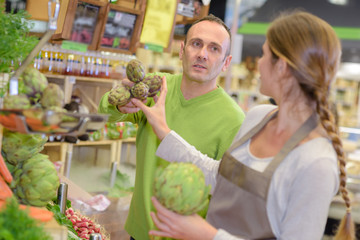 display of artichoke