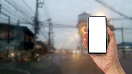 smart phone traffic on  road