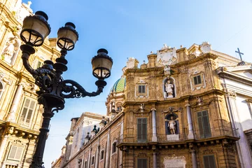 Tuinposter Quattro Canti-plein in Palermo, Italië © Digitalsignal