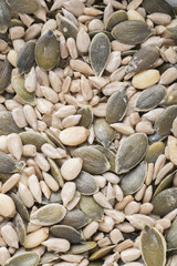 Sunflower, pumpkin and pine seeds