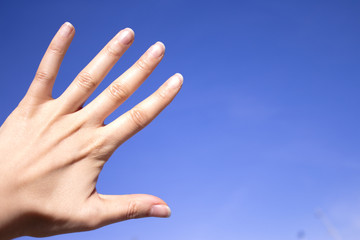 Gesticulating woman hand