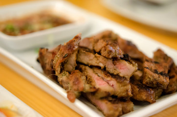 Grilled meat slide