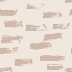 Seamless nude vector handmade abstract brush strokes background. Ink grunge pattern