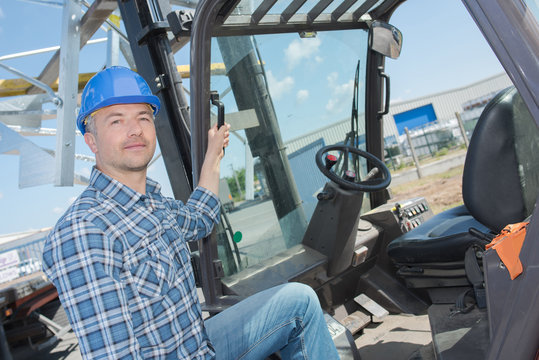 forklift operator on the site