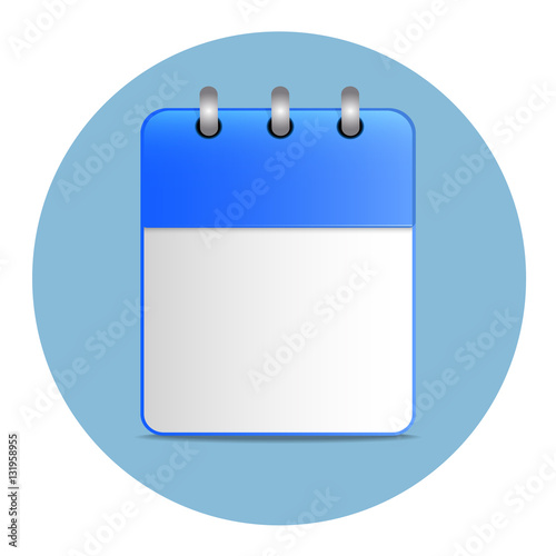 "Blank white sheet of calendar in blue color" Stock image and royalty