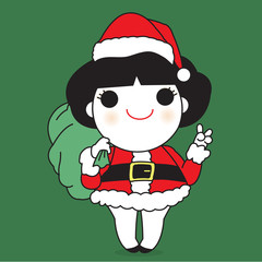 Santy Is Ready To Merry Christmas Concept Card Character illustration