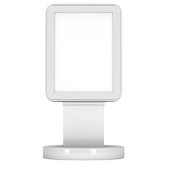 LCD Screen Stand. Blank Trade Show Booth. 3d render of lcd screen isolated on white background. High Resolution. Ad template for your expo design.