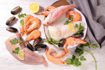 assorted raw fish