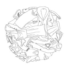 clothing for coloring book