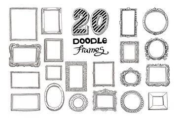 Handgezeichnete Doodle-Rahmen gesetzt © Kateryna