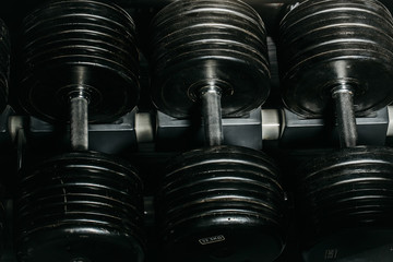 Metallic or steel dumbbells
