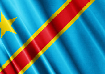 Congo waving flag close