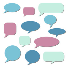 Thought frame. Speech bubble. Dream cloud. Talk balloon. Quote box.  Set of vector illustration icons.