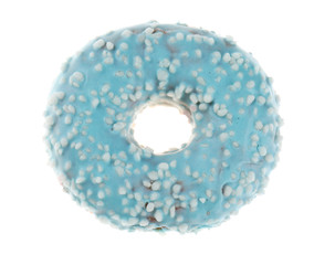 Delicious donut on white background