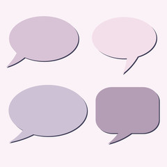 Thought frame. Speech bubble. Dream cloud. Talk balloon. Quote box.  Set of vector illustration icons.