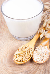 Oat milk, the concept of a vegetarian diet.