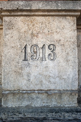  vintage epigraph inscription on stone.
