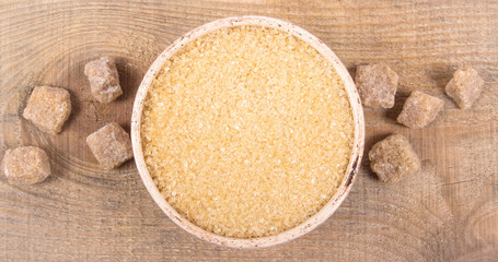 Cubes of sugar - brown sugar cane.