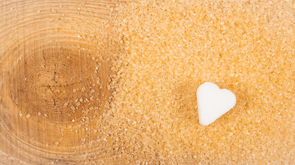 Cubes of sugar - brown sugar cane.