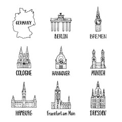  handdrawn german symbols.