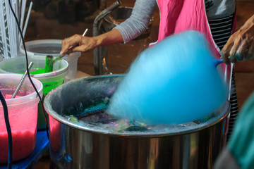 cotton candy, It is made from sugar and a dessert , Thai street