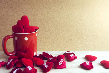 red heart in coffee mug