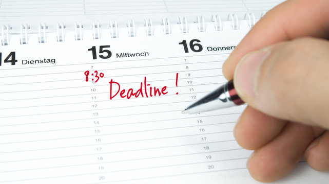 Deadline / Termin im Terminkalender / Terminplaner