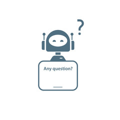Robot icon for Online tech support service on website