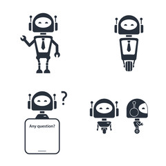 Tech robot online customer service icon