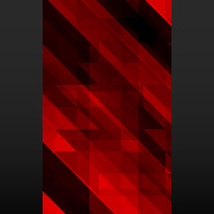 Abstract red mosaic banner on black background