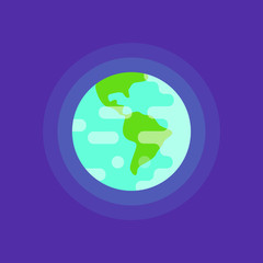 Vector simple flat style illustration of planet Earth.