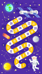 illustration of kids science and space board game