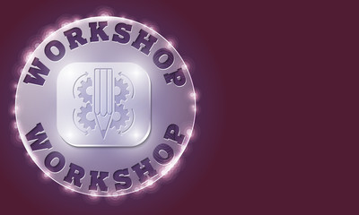 Vector abstract background and transparent workshop icon