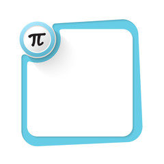 Blue frame with golden circle and pi symbol