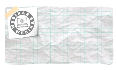 Vector graph paper and hand written webinar icon