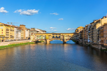Obraz premium Ponte Vecchio bridge over the Arno River in Florence, Italy