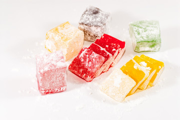 assorted colored turkish delight