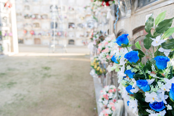 Flowers in a cemetery