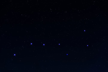 Big Dipper Constellation Ursa Major The Great Bear with constellation lines Starry night