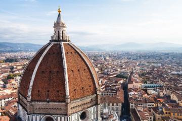 above view Dome of Cathedral and Florence city