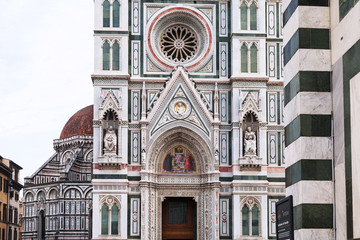decor of wall of Duomo Cathedral in Florence