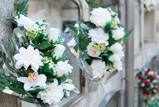 Flowers in a cemetery