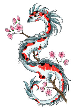 Fantasy Koi Dragon Digital Art